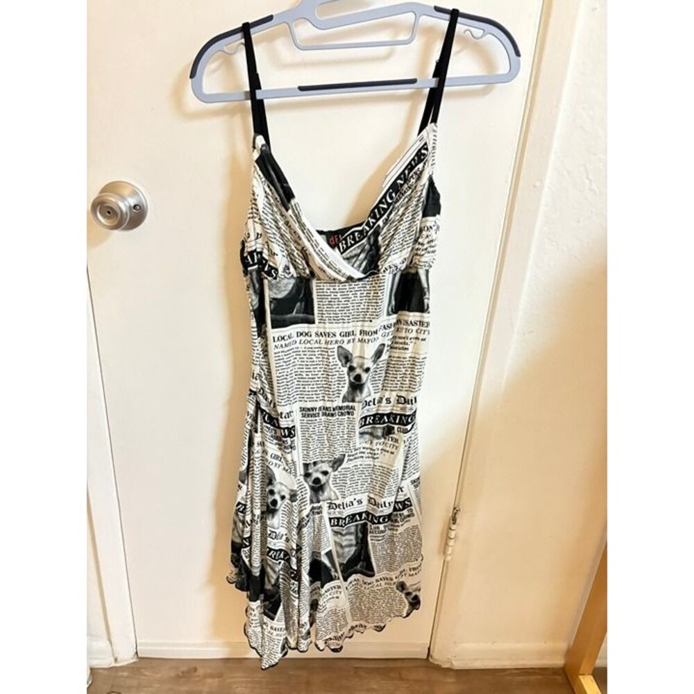 Delias newsprint asymmetrical dress